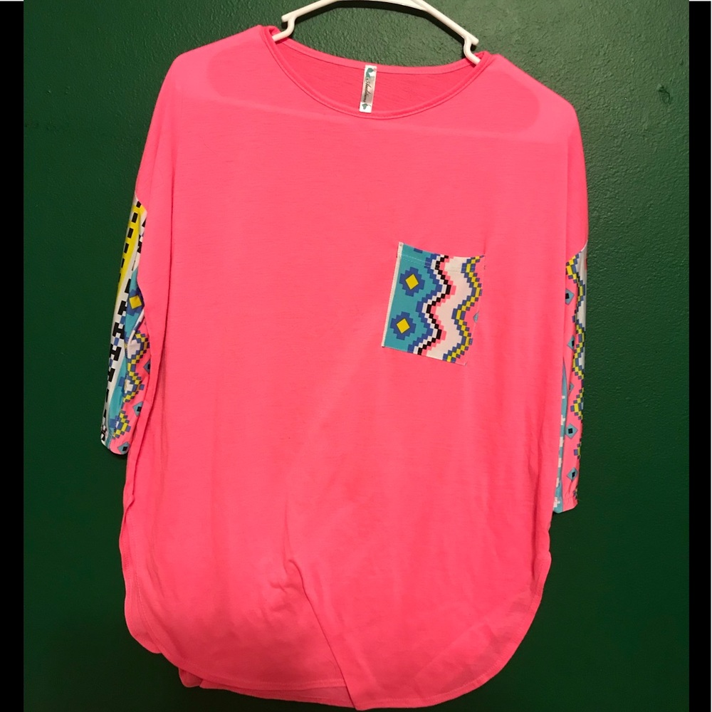 Pink with Aztec pattern